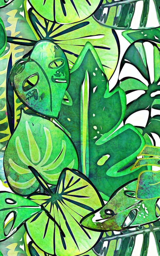 Bohemian Tropical Leaves
