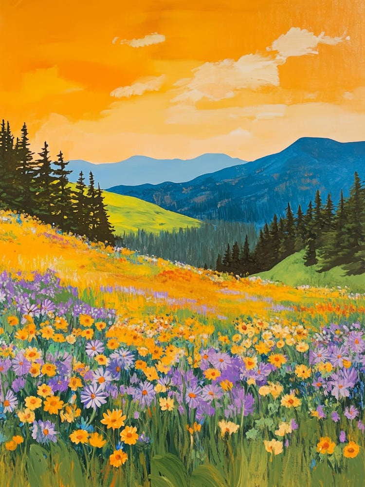 Wildflowers At Sunset 1