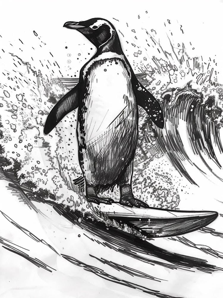 King Penguin Surfing Waves 3