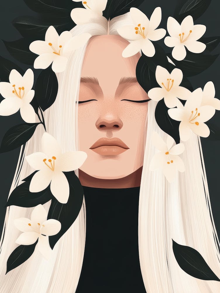 White Girl With Flowers
