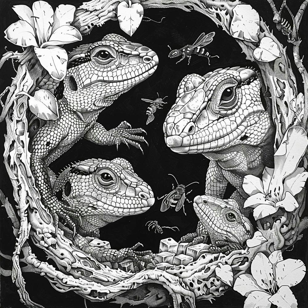 Lizards In A Tree