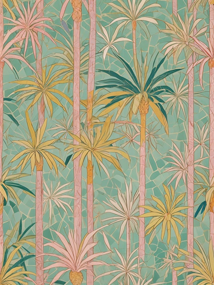 Abstract Palm Trees Mosaic