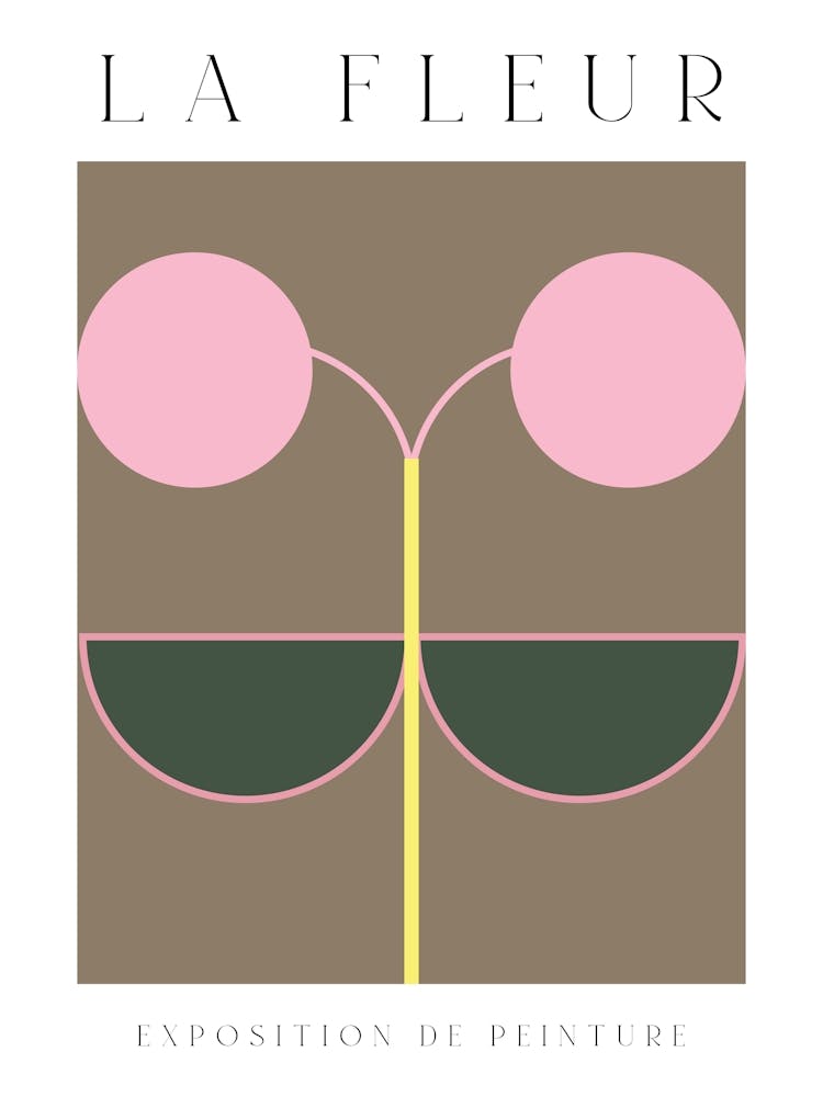 La Fleur Geometric Flowers Poster Set 8