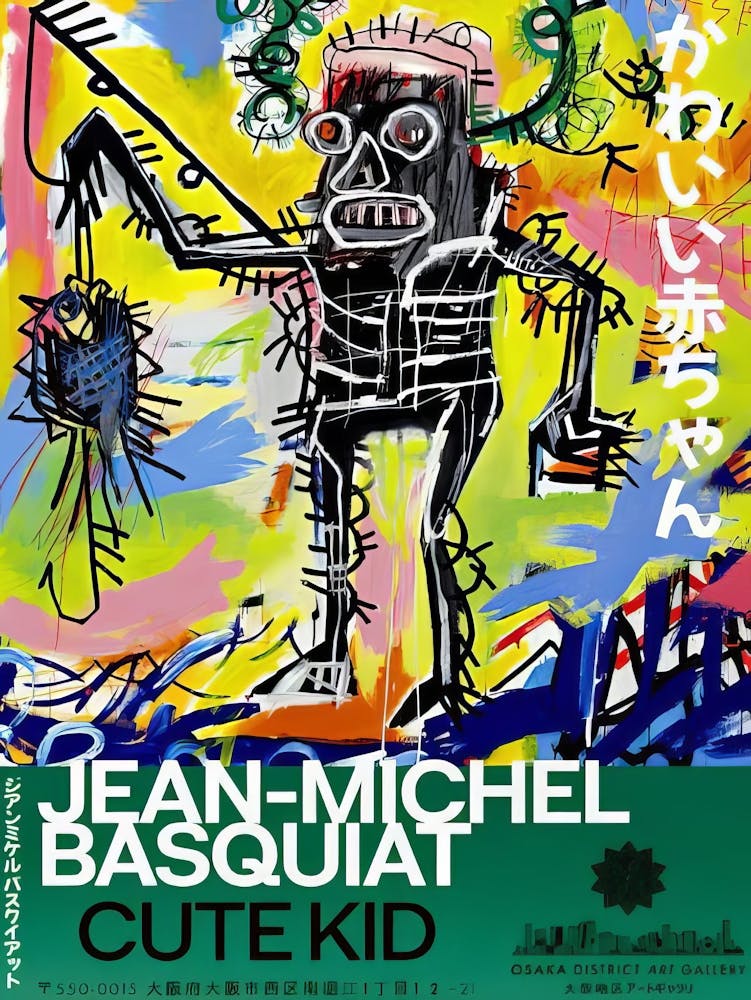Basquiat Print Jean Michel Basquiat Poster Basquiat Exhibition Poster Cute Kid Poster Basquiat Expressionism Print Basquiat Wall Art