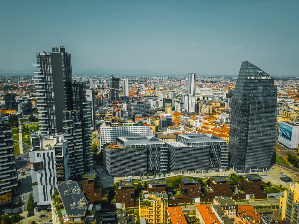 Skyscrapers in Milan. Cityscape Wall Art