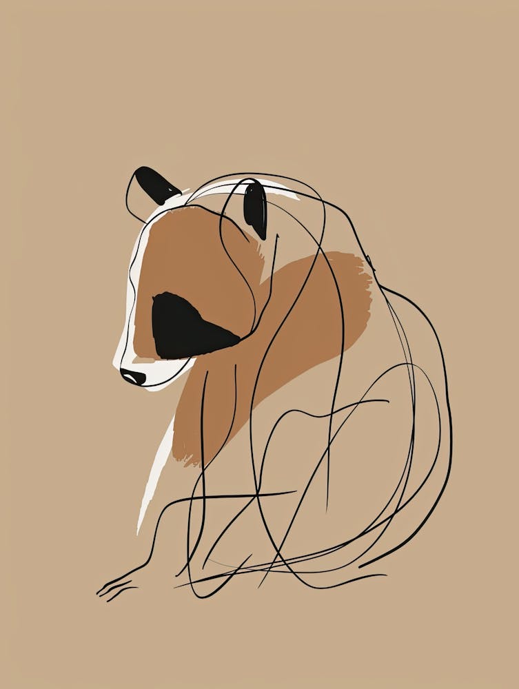 Raccoon - Boho, Line Art