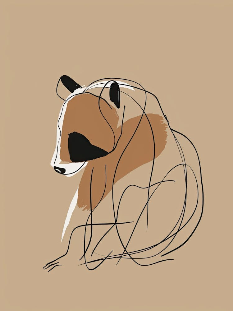 Raccoon - Boho, Line Art