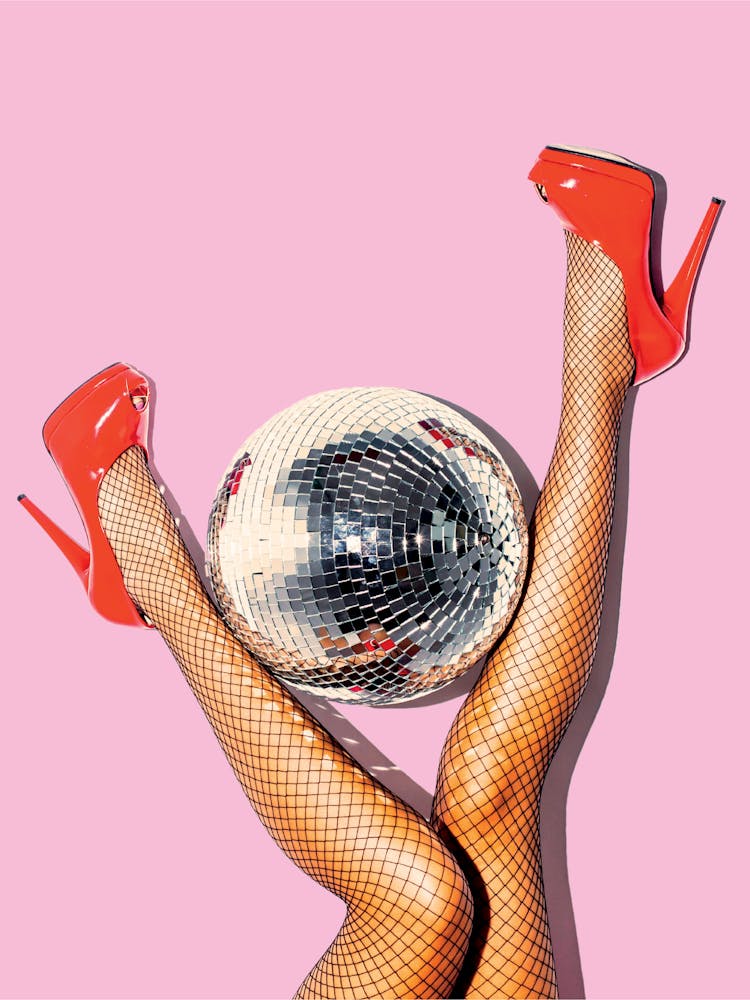 Red Heels And Disco Ball Funky Maximalist