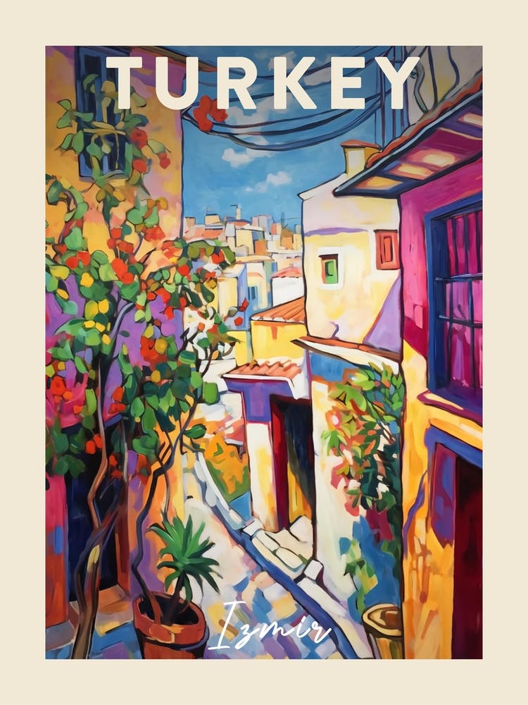 Izmir Turkey 3 Fauvist Painting  Travel Poster