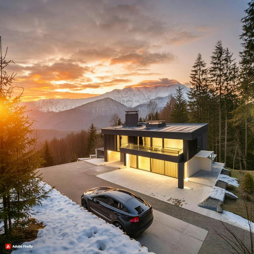 Home and the sunset