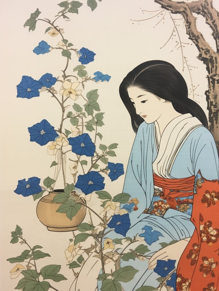 Asagao Volubilis 1 Botanique Japonaise Vintage Et Geisha