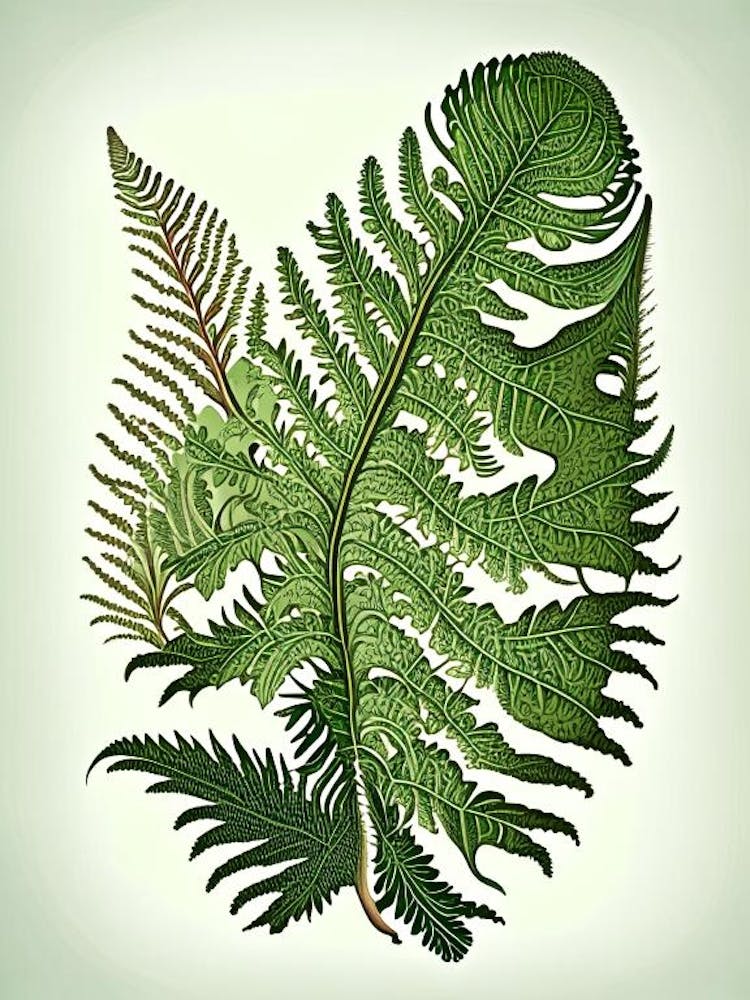 Sensitive Fern Vintage Botanical Poster