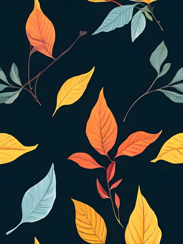 Autumn Leaves Seamless Pattern 8