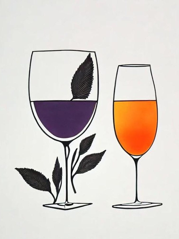 Bramble Picasso Line Drawing Cocktail Poster