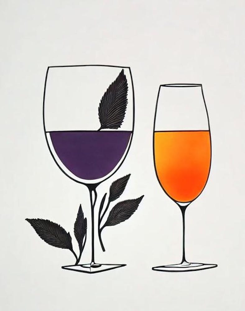 Bramble Picasso Line Drawing Cocktail Poster