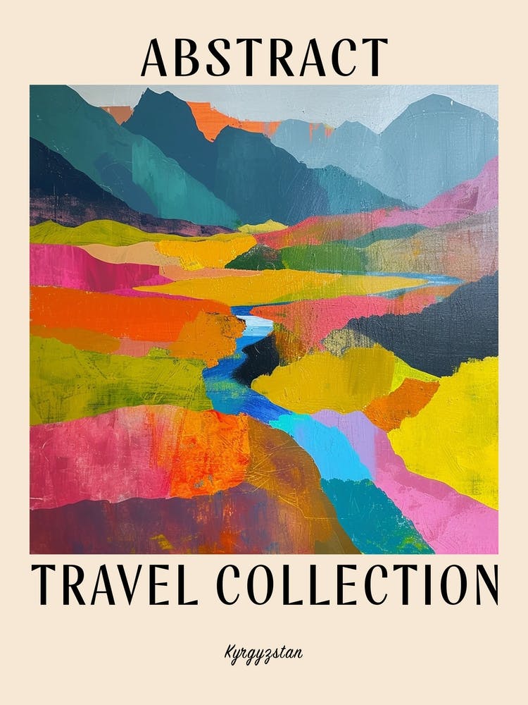 Abstract Travel Collection Poster Kyrgyzstan 1