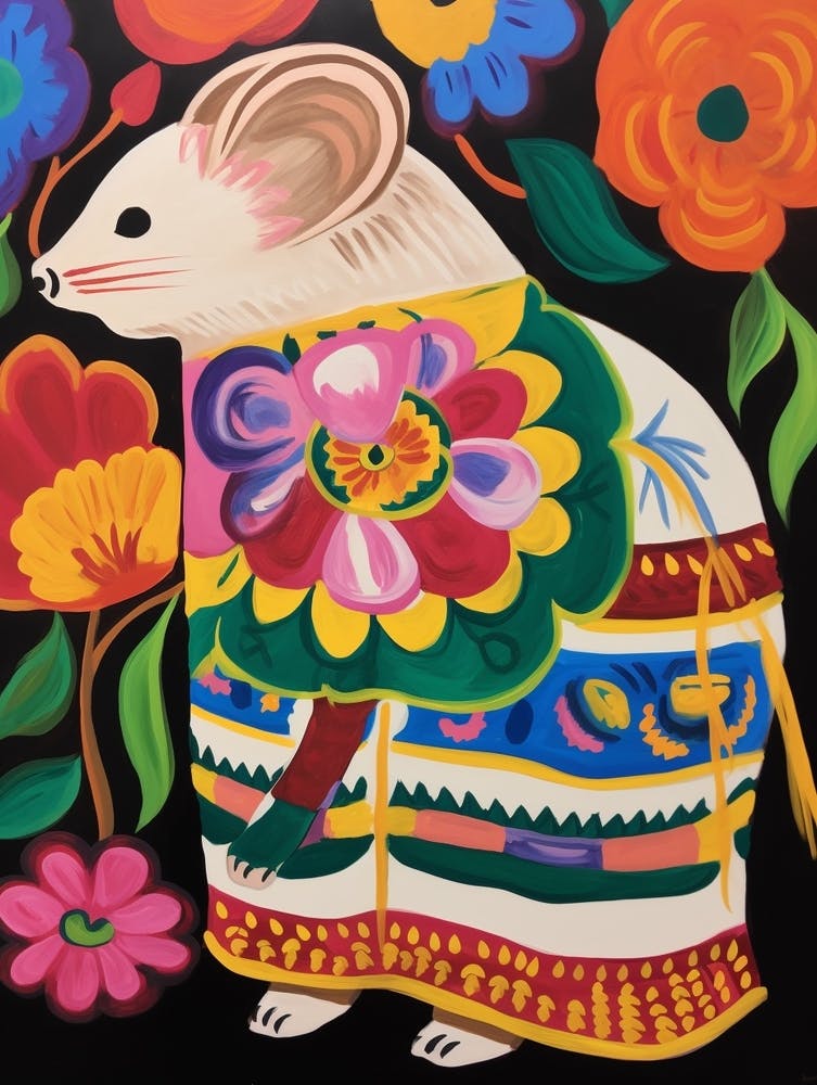 Maximalist Animal Painting Mouse 1