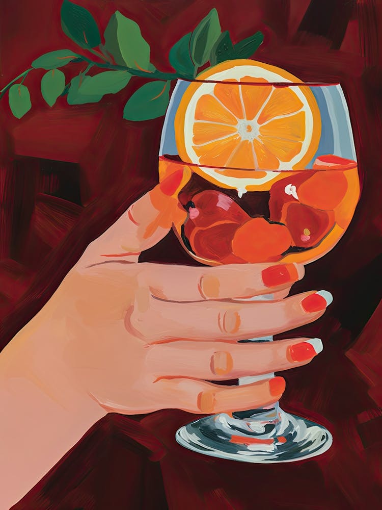 Colourful Hand Holding An Aperol Spritz