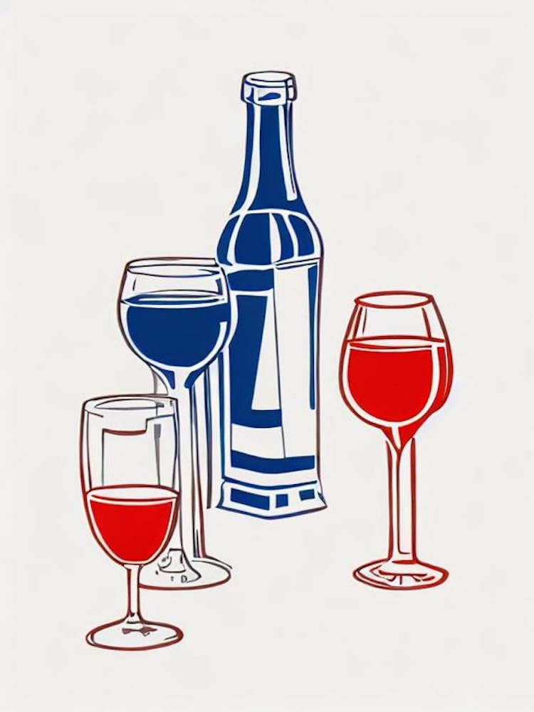 Choco Cola Picasso Line Drawing Cocktail Poster