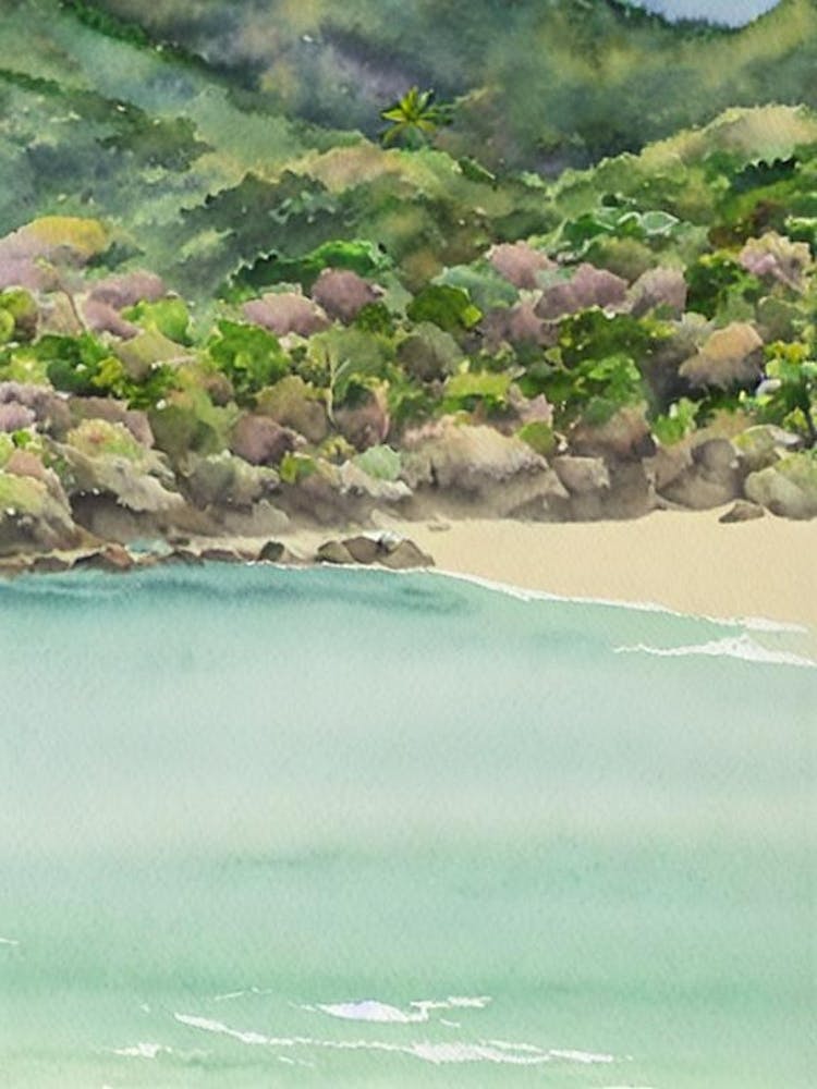 Tayrona National Park Colombia Water Colour Poster