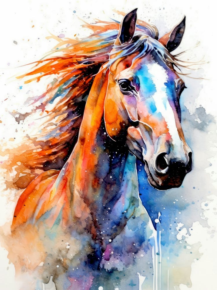 Horse Watercolor Painting 1 animal