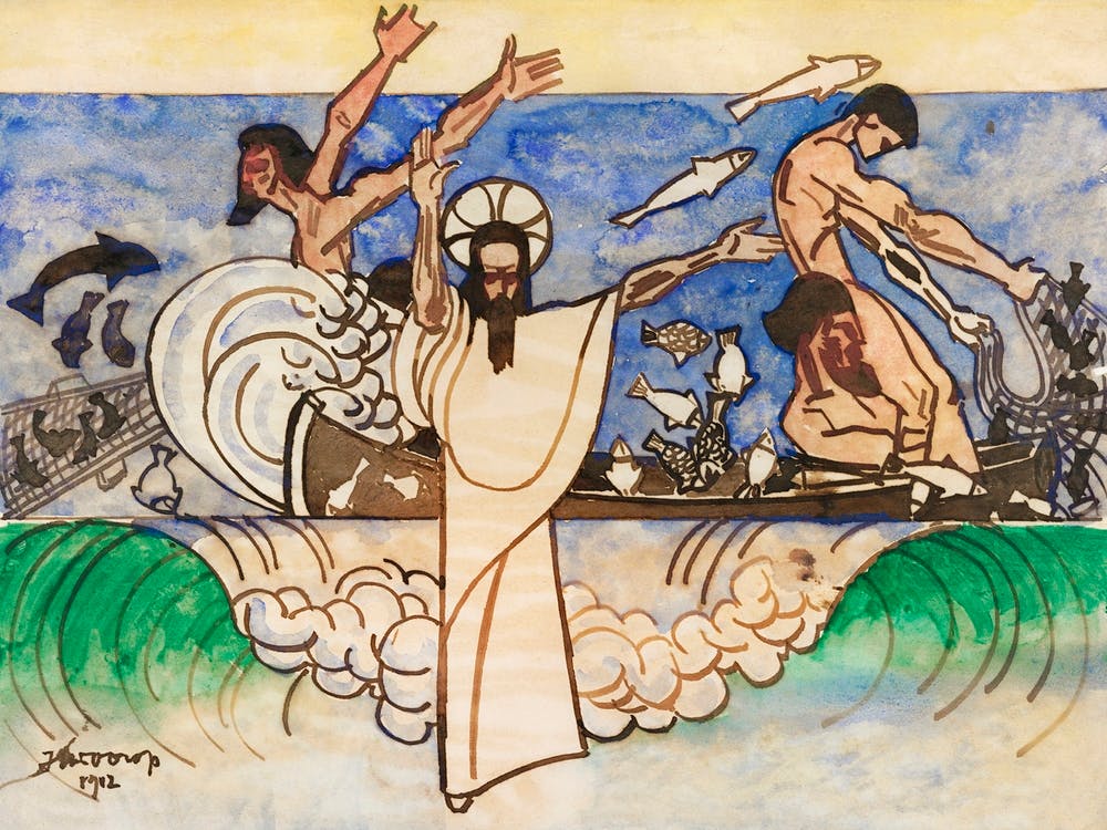 The Miraculous Catch Of Fish, Jan Toorop