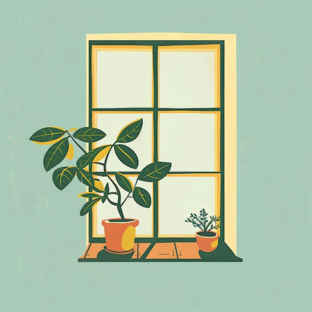 Window With A Potted Plant