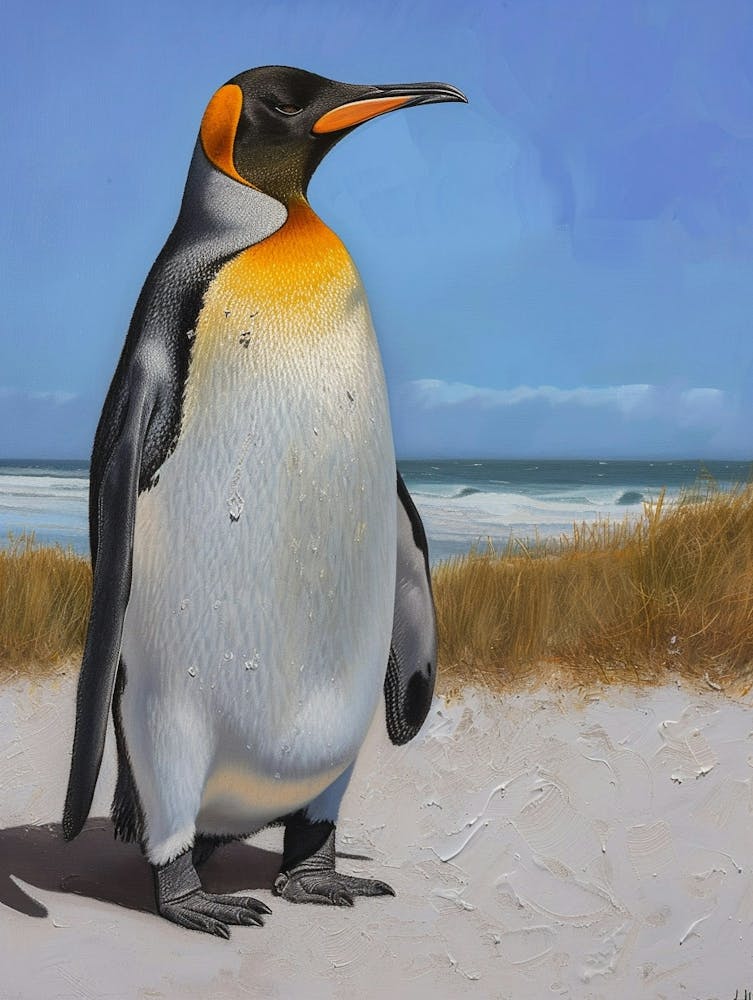 King Penguin Fernandina Island Colour Block Painting 4