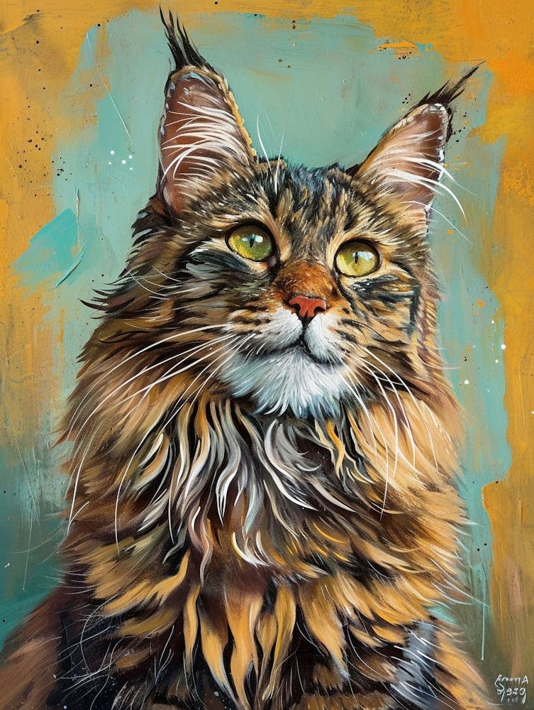 Maine Coon Relief Illustration 2