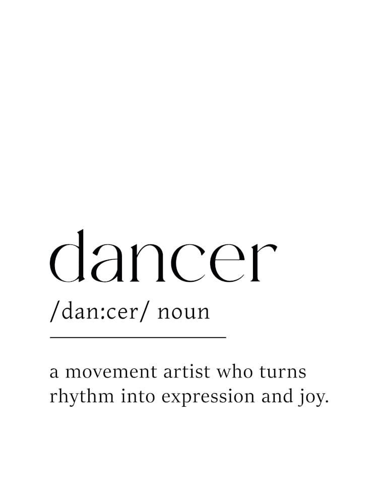 Dancer Definition Poster - Dictionary