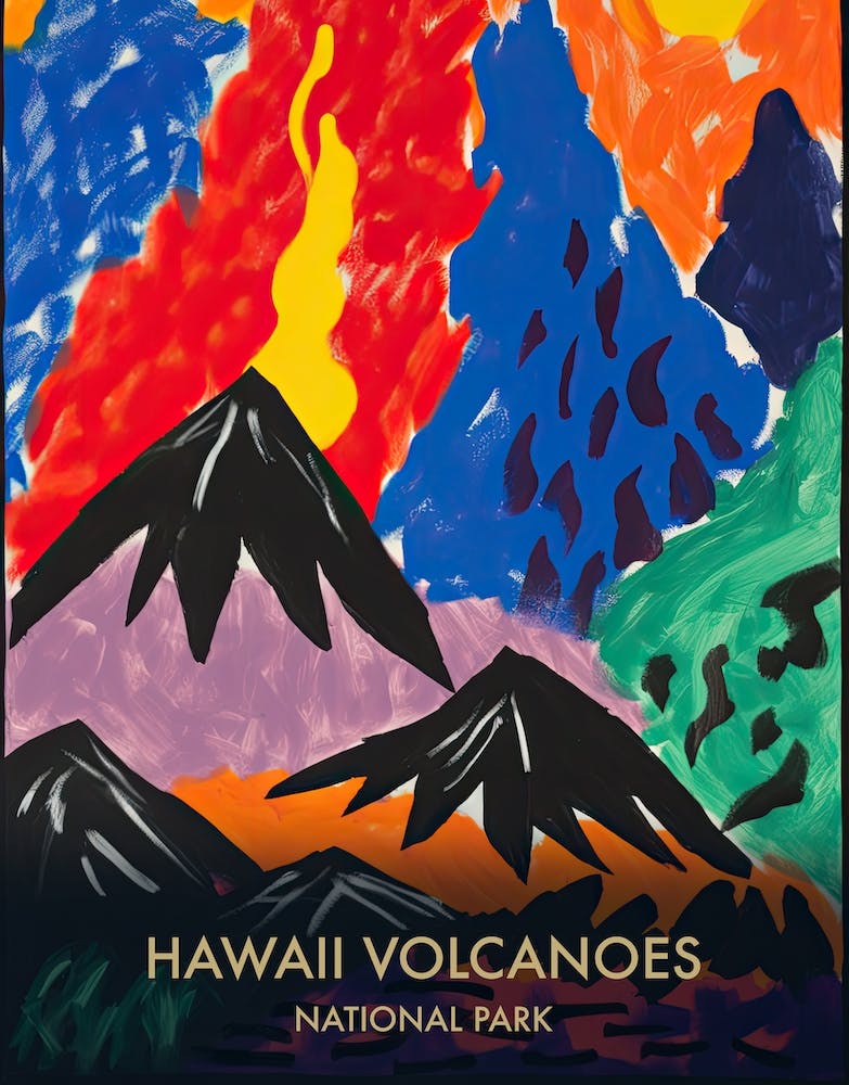 Hawaii Volcanoes National Park Affiche de voyage Style Matisse 4