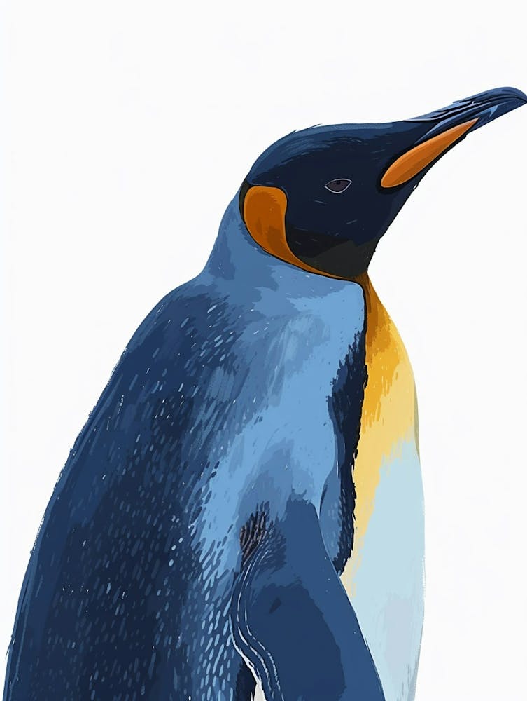 King Penguin Oamaru Blue Penguin Colony Minimalist Illustration 3