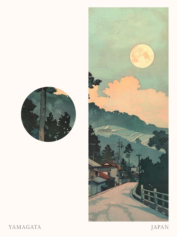 Yamagata Japan 4 Cut Out Travel Poster