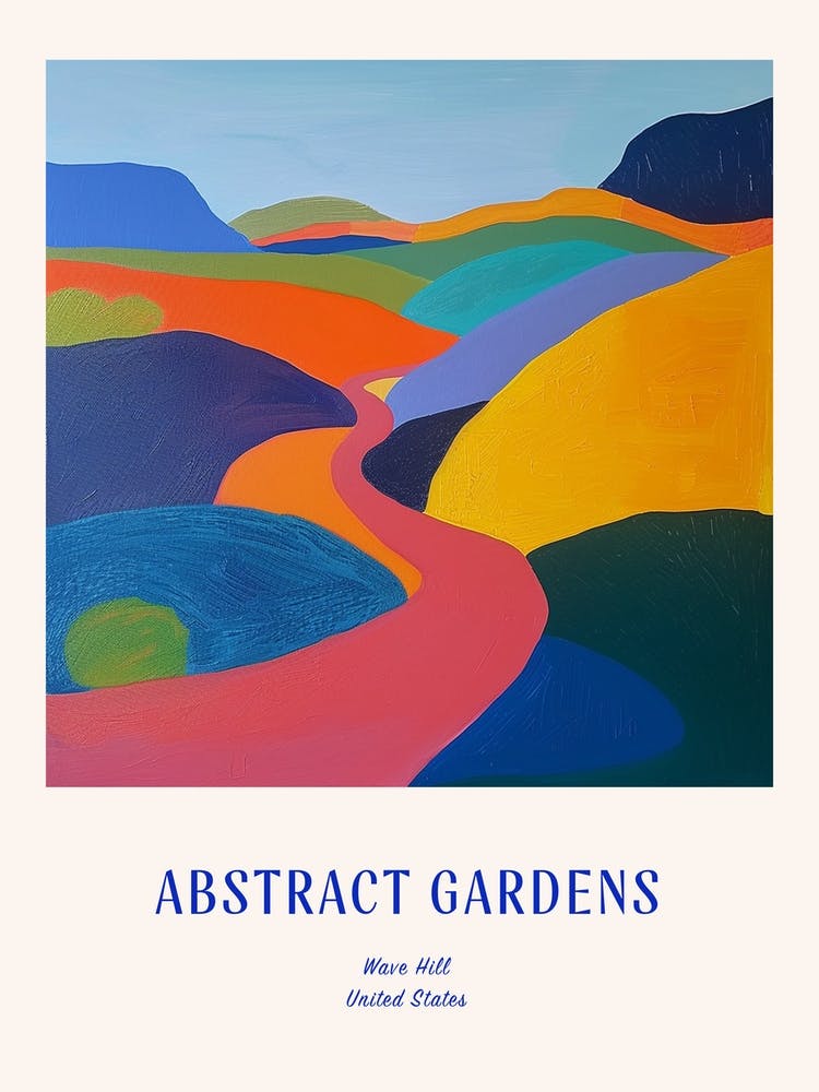 Jardins Colorés Wave Hill Usa - Affiche Bleue