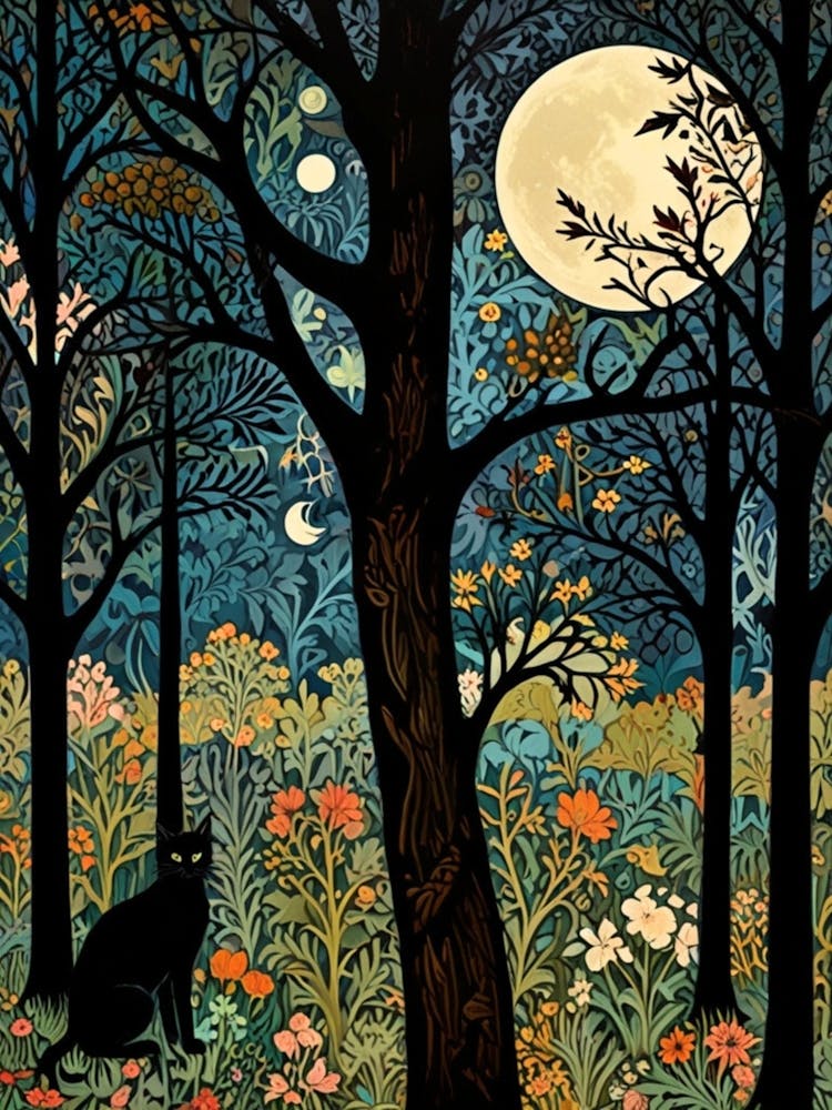 William Morris Cat In The Forest 41