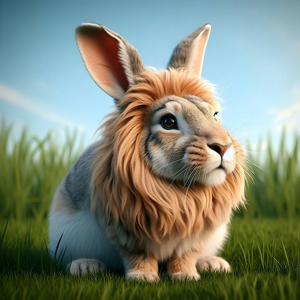 3d Lion In The Shape Of A Rabbit