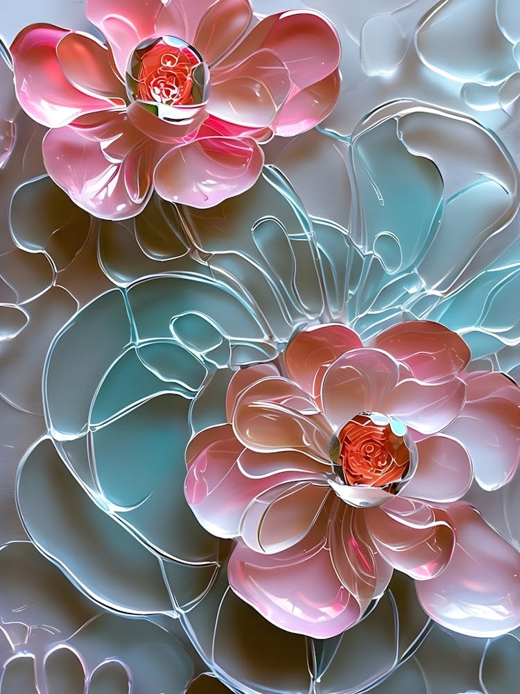 Pink Acrylic Flower Art