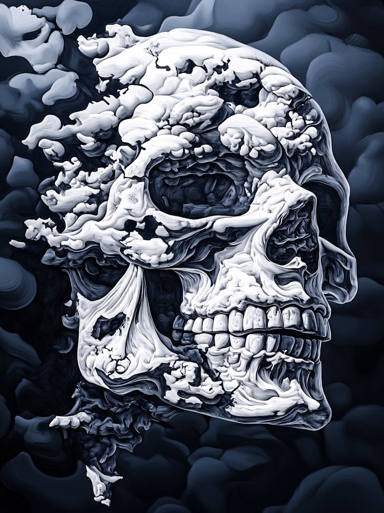 Skull With Clouds