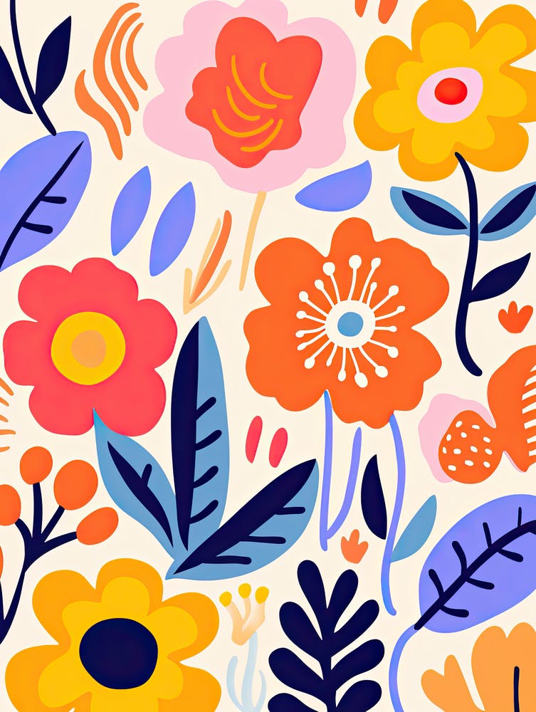 Whimsical Flower Serenade; Chromatic Blooms