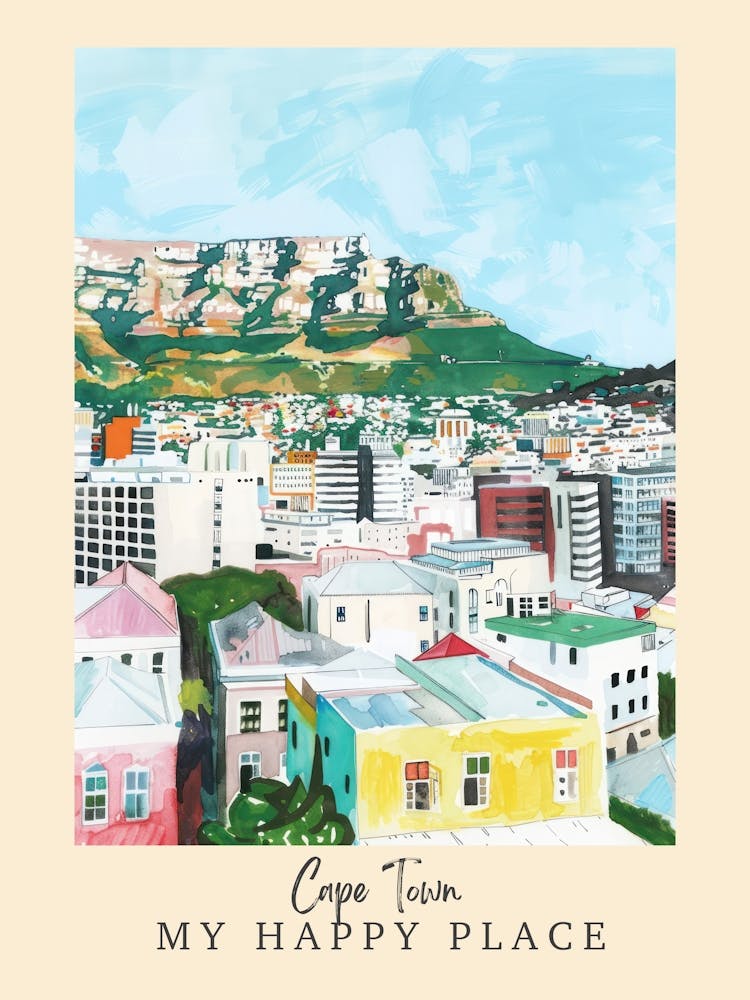 My Happy Place Cape Town 4 Travel Poster