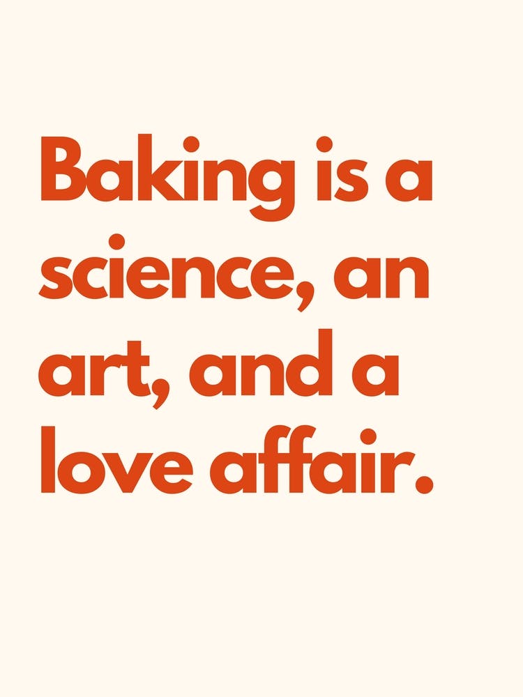 Baking Science Kitchen Typography Cream Red