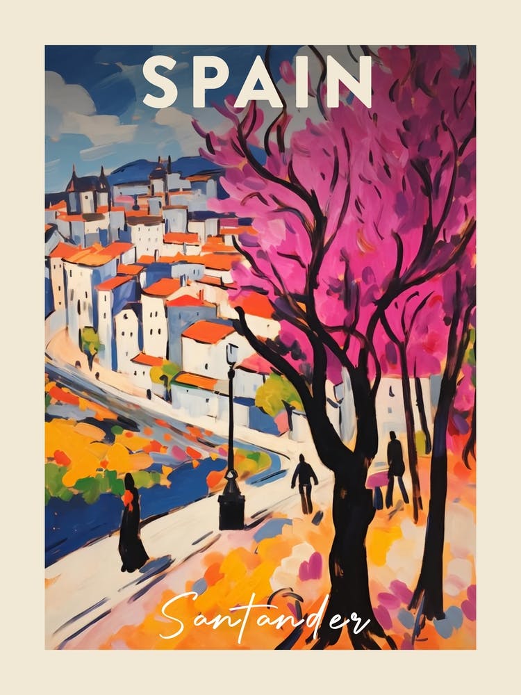 Santander Spain 5 Fauvist Painting Travel Poster