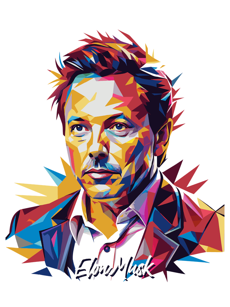 Elon Musk 03 Portrait WPAP Pop Art