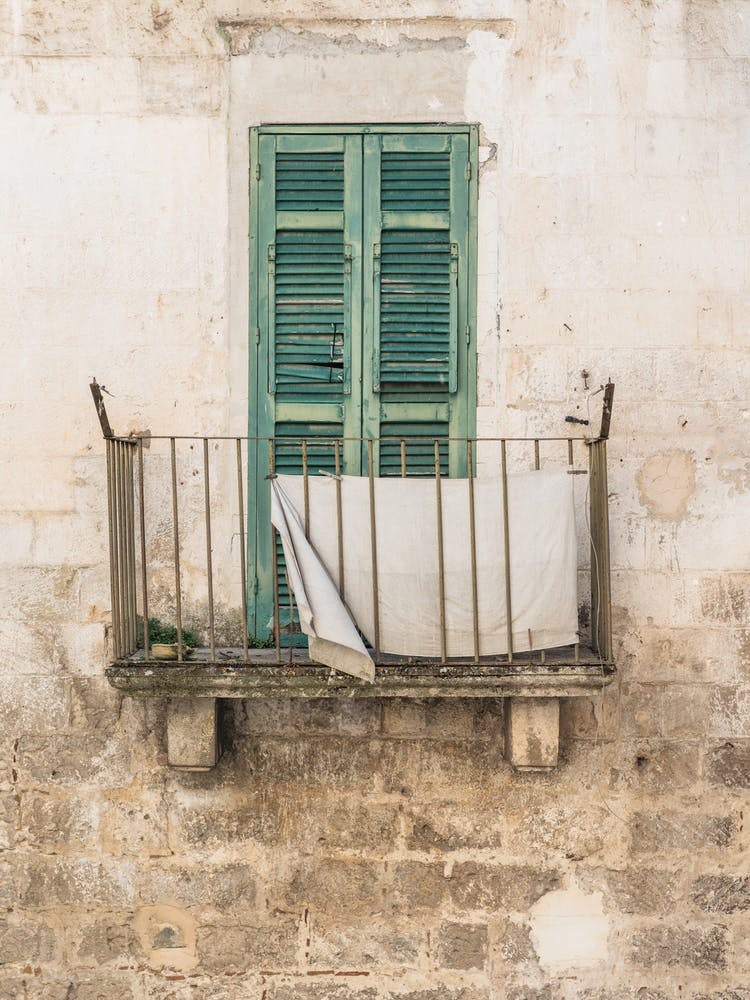 Balcony With Green Shutters, Italy