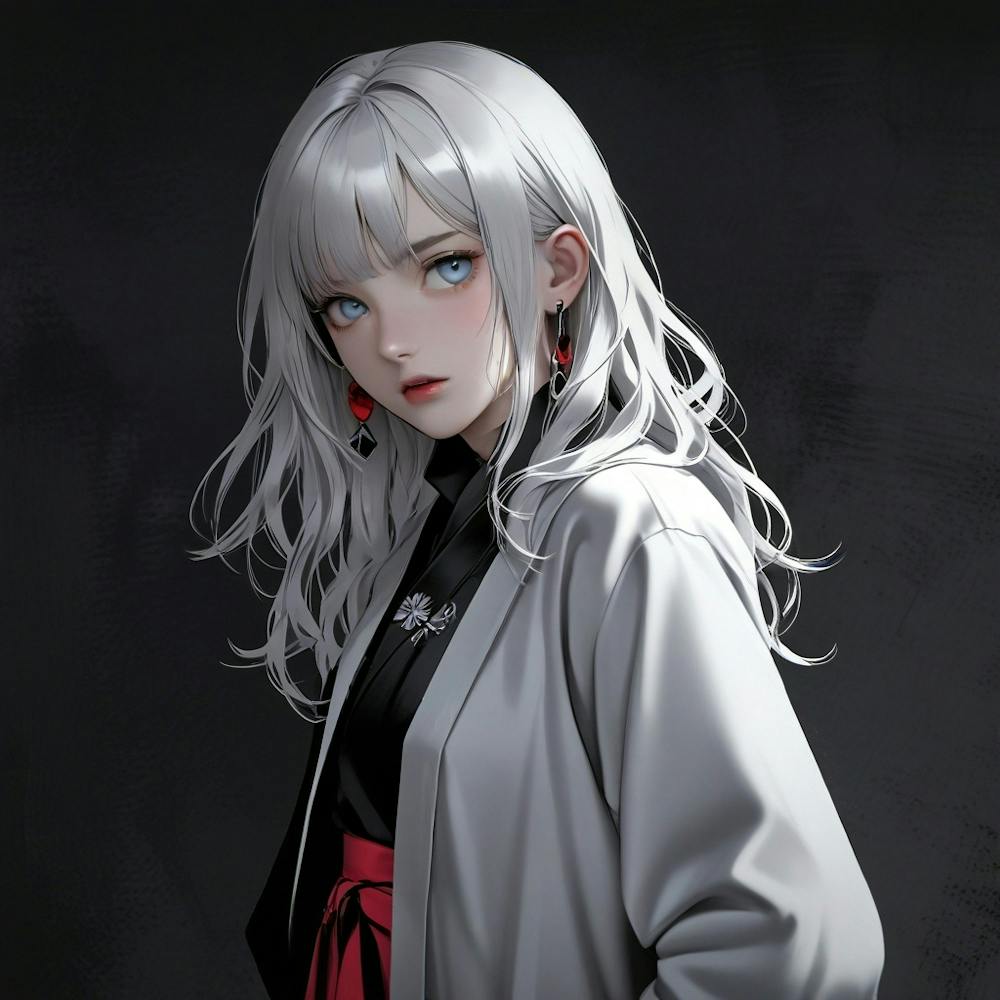Anime Girl With White Hair
