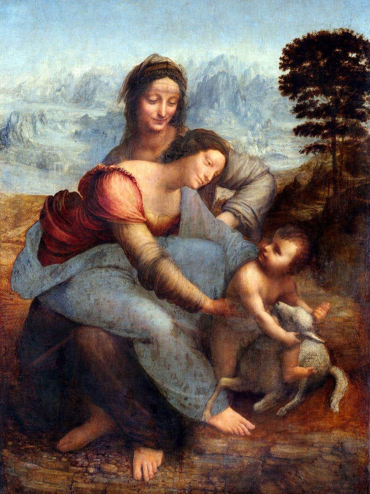 The Virgin And Child With Saint Anne, Leonardo Da Vinci