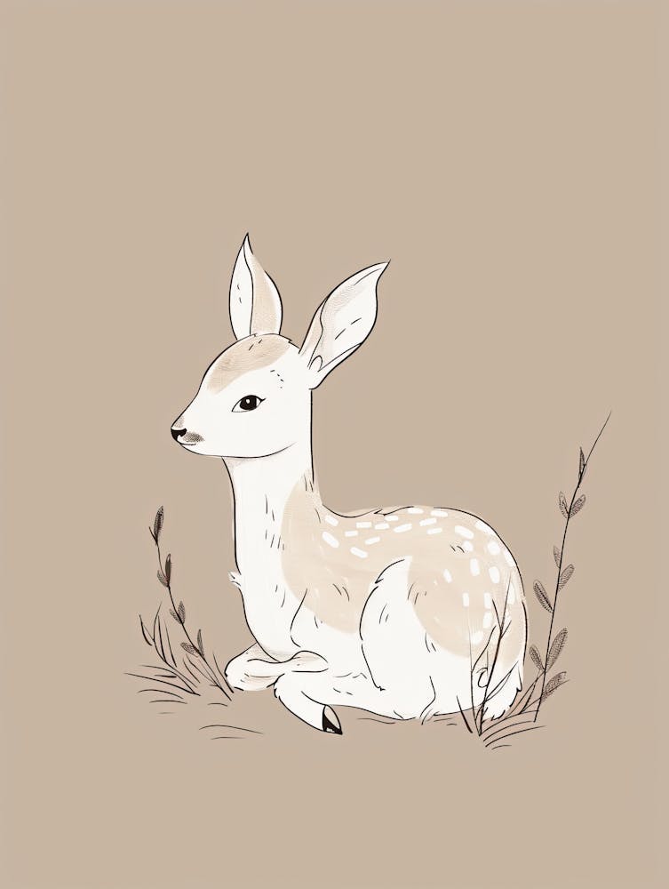 Fawn - Boho, Line Art