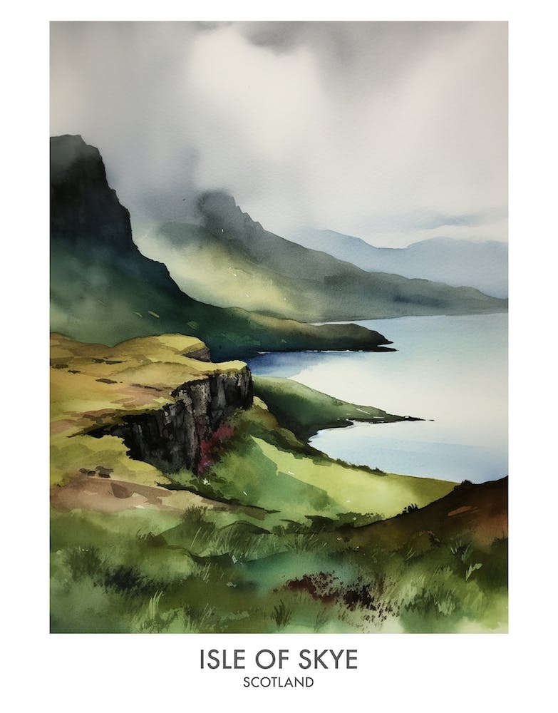 Isle Of Skye 1 Watercolour Travel Poster