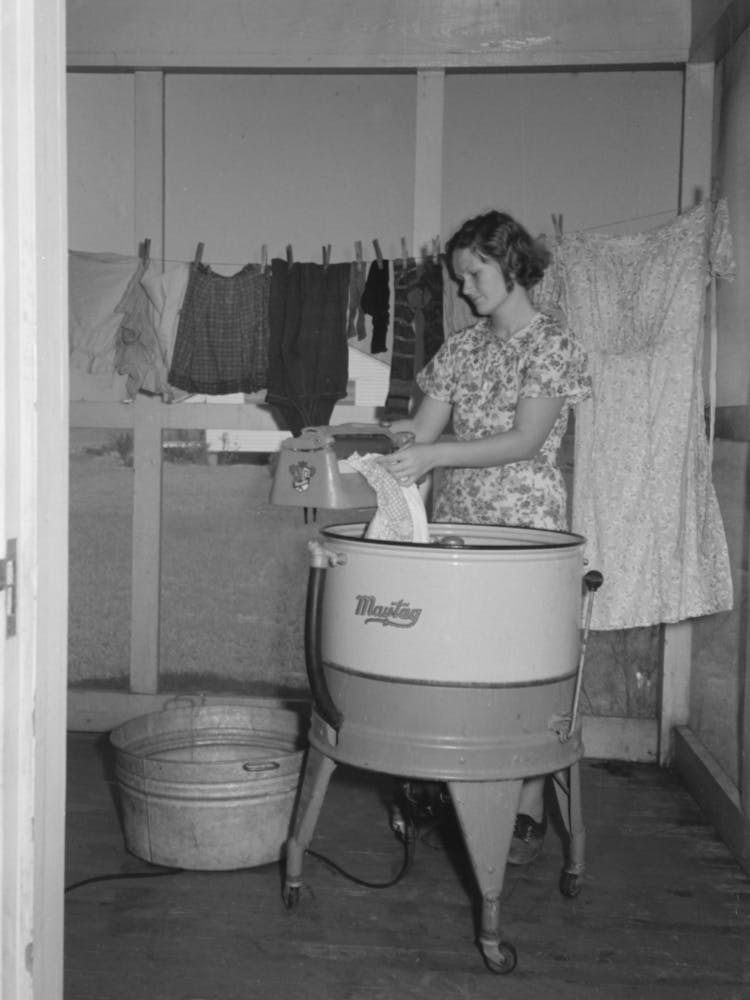 Farm Wife Washing Clothes, Lake Dick Project, Arkansas By Russell Lee