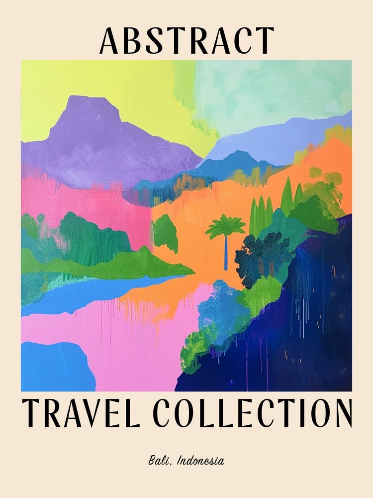 Abstract Travel Collection Poster Bali Indonesia 1